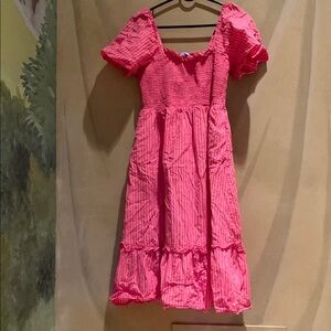 Draper James Pink Ruffled Tiered Maxi Dress